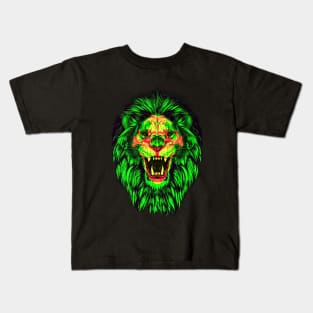 Lion Skull Interactive Magenta&Green Filter T-Shirt By Red&Blue Kids T-Shirt